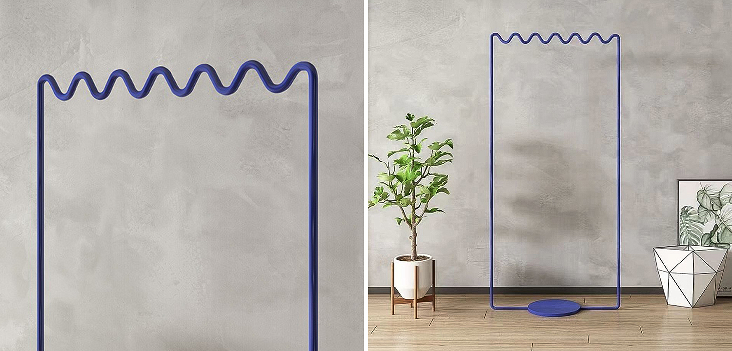 Вешалка Wave-shaped Hanger Rack Blue M Вешалка Wave-shaped Hanger Rack Blue M - Loft-Concept в Твери