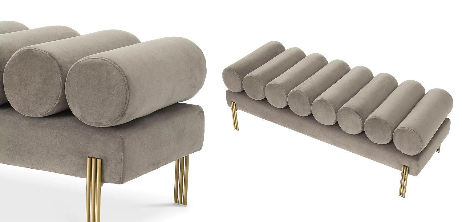 Банкетка Eichholtz Bench Oxley Grey Банкетка Eichholtz Bench Oxley Grey - Loft-Concept в Твери