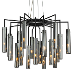 Люстра со стеклянными цилиндрическими плафонами Luminous Cylinders Smoky варинант исполнения - 3 | Loft Concept в Твери