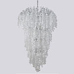 Люстра с прозрачными и белыми подвесками в виде лепестков FAIRYTREE Light варинант исполнения - 1 | Loft Concept в Твери