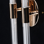 Бра с круглым основанием золотого цвета и двумя вертикальными плафонами Hex Scaffold варинант исполнения - 5 | Loft Concept в Твери