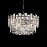 Круглая люстра с хрустальными подвесками на серебряном каркасе Gorgeous Crystal Light варинант исполнения - 1 | Loft Concept в Твери