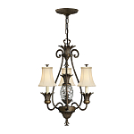 Люстра бронзового цвета с 3-мя кремовыми текстильными абажурами Hinkley варинант исполнения - 2 | Loft Concept в Твери