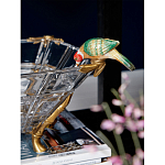 Чаша из прозрачного стекла на бронзовых ножках с фигурками попугаев Eden Garden варинант исполнения - 3 | Loft Concept в Твери