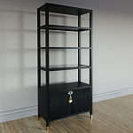 Стеллаж со стеклянными полками Elsa Dreams Black варинант исполнения - 1 | Loft Concept в Твери