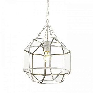 Подвесной светильник Glass & Metal Cage Pendant White
