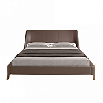 Кровать двуспальная с изголовьем из экокожи шоколадно-коричневого цвета Modern Look варинант исполнения - 4 | Loft Concept в Твери