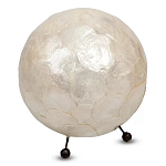 Настольная лампа из перламутра на металлическом каркасе Indonesian Egg варинант исполнения - 2 | Loft Concept в Твери