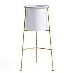 Кашпо из металла и латуни Elegance Elevated Planters белое варинант исполнения - 1 | Loft Concept в Твери