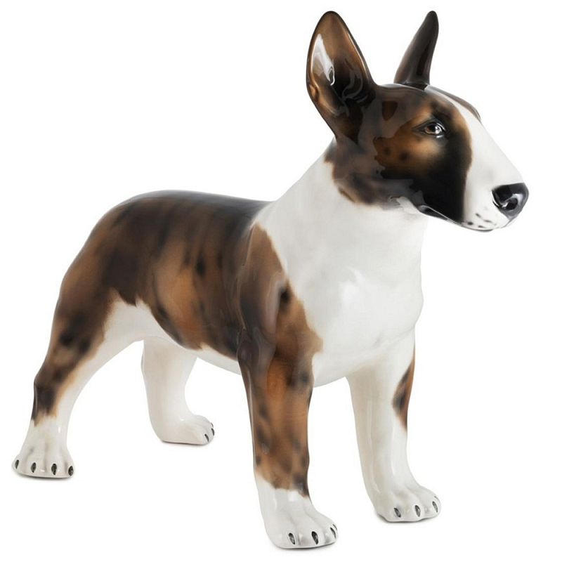 Статуэтка Bull Terrier Bisc. Standing Белый Коричневый Черный в Твери | Loft Concept 
