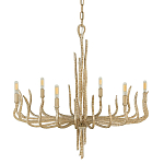 Люстра дизайнерская золотого цвета с 6-ю лампами на изогнутых рожках с текстурной поверхностью Hinkley варинант исполнения - 1 | Loft Concept в Твери