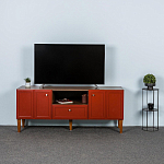 ТВ-тумба красная из массива бука с 2-мя дверками и ящиком Wenge Light варинант исполнения - 7 | Loft Concept в Твери