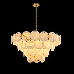 Люстра подвесная четырехъярусная с подвесками в форме дисков Cryptocrystalline Stone варинант исполнения - 1 | Loft Concept в Твери