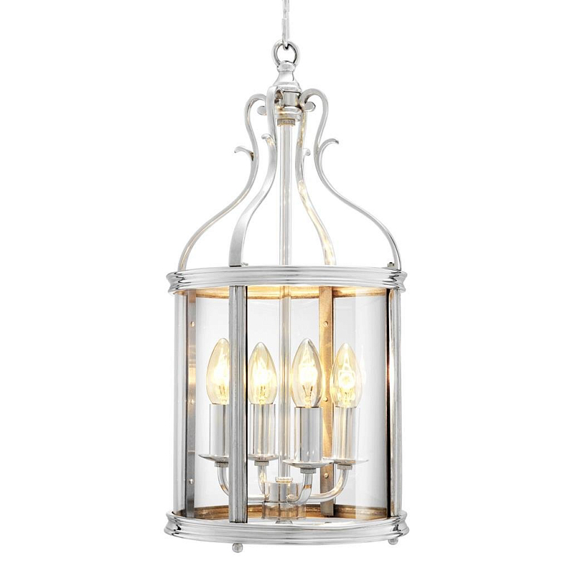 Люстра Eichholtz Lantern Princess Gracia Прозрачное Стекло Серебряный в Твери | Loft Concept 