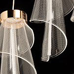 Люстра каскадная с 10-ю прозрачными плафонами Wave Line варинант исполнения - 8 | Loft Concept в Твери