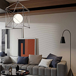 Торшер с изогнутым корпусом на бетонном основании Black Portland варинант исполнения - 4 | Loft Concept в Твери