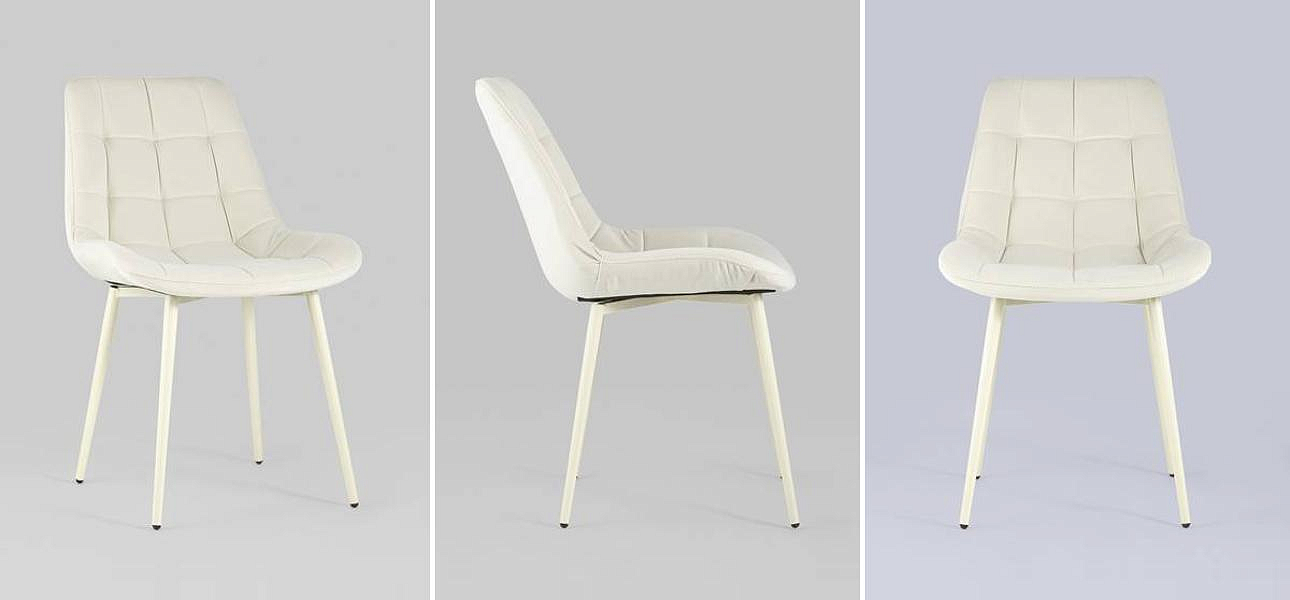 Стул NANCY Chair Молочный Цвет Белые Ножки Стул NANCY Chair Молочный Цвет Белые Ножки - Loft-Concept в Твери