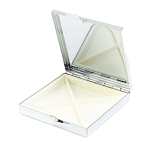 Таблетница карманная квадратная с 4-мя отделениями с зеркалом и накладкой из натурального камня Тигровый глаз Silver Stone Pillboxes варинант исполнения - 3 | Loft Concept в Твери