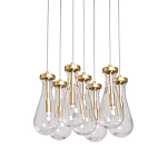 Люстра с 7-ю прозрачными плафонами из стекла в форме капли Lucid Rain  варинант исполнения - 1 | Loft Concept в Твери