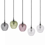 Подвесной светильник каскадный с 5-ю фактурными стеклянными плафонами Cascade with Relief Lampshades варинант исполнения - 2 | Loft Concept в Твери