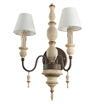 Бра с двумя конусовидными белыми тканевыми абажурами Terrain варинант исполнения - 3 | Loft Concept в Твери