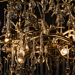 Подвесная люстра в виде ветвей деревьев золотого цвета с прозрачными подвесками-каплями 8 и 14 ламп Droplet Chandelier варинант исполнения - 7 | Loft Concept в Твери