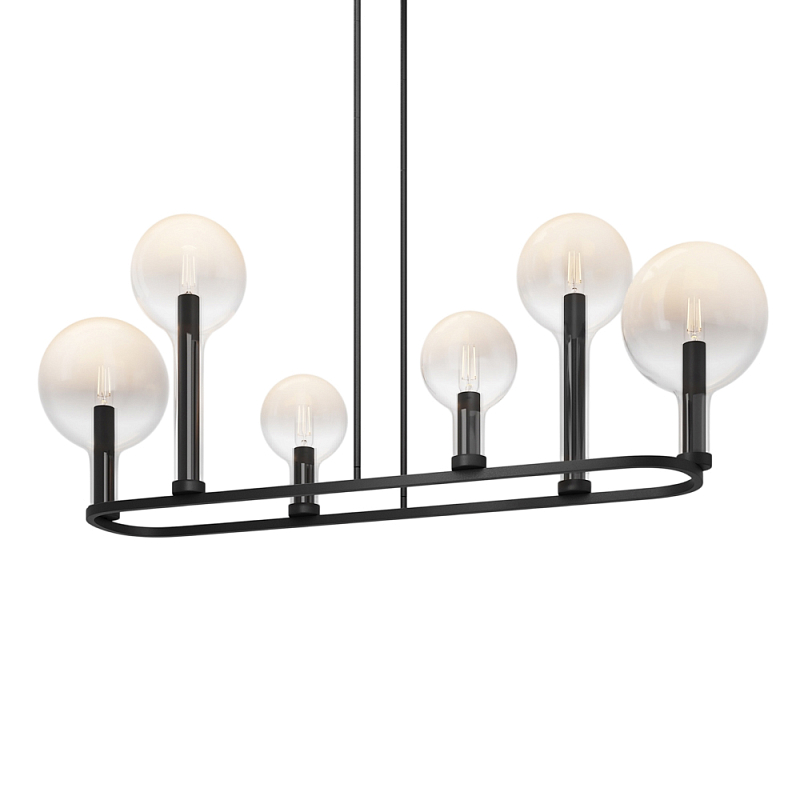 Люстра подвесная Status Е14 Латунь Черный Прозрачное Стекло в Твери | Loft Concept 