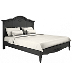 Кровать черная из массива бука с основанием и жестким изголовьем Black Provence варинант исполнения - 1 | Loft Concept в Твери