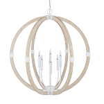 Подвесной светильник из дерева в форме сферы Eco Light варинант исполнения - 3 | Loft Concept в Твери