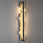 Бра вертикальное черного цвета с золотыми кругами и квадратами Gravyura варинант исполнения - 5 | Loft Concept в Твери