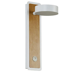 Белое бра со вставкой из светлого дерева GAVIN WOOD