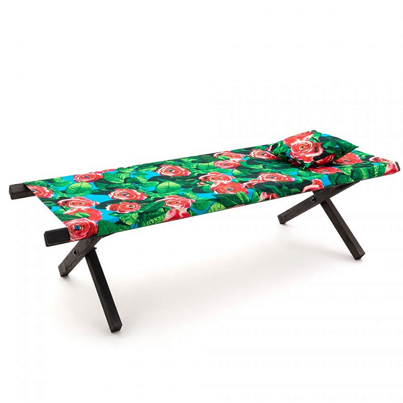 Шезлонг Seletti Poolbed Roses Черный Розовый Зеленый Шезлонг Seletti Poolbed Roses Черный Розовый Зеленый в Твери | Loft Concept