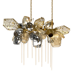 Люстра подвесная с 22-мя гранёными стеклянными плафонами с вертикальными подвесками Gilded Mirage  варинант исполнения - 1 | Loft Concept в Твери