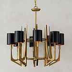 Люстра с 8-ю черными цилиндрическими плафонами Stylistic Lines варинант исполнения - 2 | Loft Concept в Твери