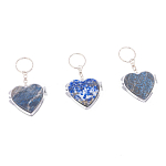 Зеркало брелок складное двухстороннее в форме сердца из натурального камня Лазурит Stone Mirrors варинант исполнения - 4 | Loft Concept в Твери