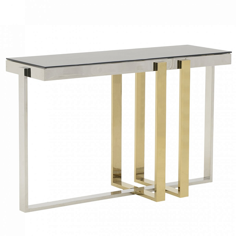 Консоль Geometry Console Черный Глянцевое золото Нержавеющая сталь Консоль Geometry Console Черный Глянцевое золото Нержавеющая сталь в Твери | Loft Concept