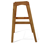 Барный стул со спинкой и подлокотниками на 4-х деревянных ножках Кремовый Велюр Ava Charm варинант исполнения - 6 | Loft Concept в Твери