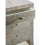 Тумбочка прикроватная Bogense Bone Inlay Bedside Beige варинант исполнения - 2 | Loft Concept в Твери