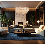 Круглая люстра с хрустальными подвесками на золотистом каркасе Gorgeous Crystal Light варинант исполнения - 12 | Loft Concept в Твери