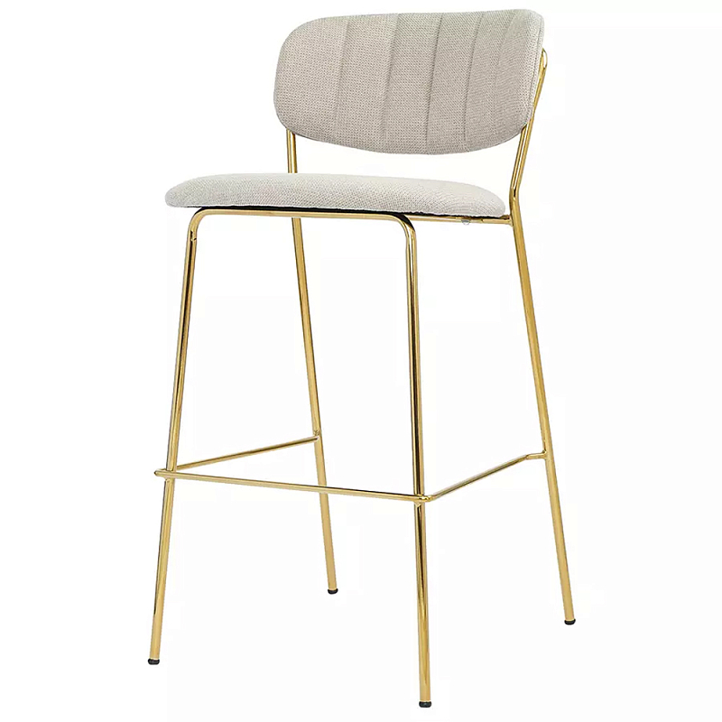 Стул барный широкой полукруглой спинкой на золотистых ножках Chair Smooth Shapes Серый Золотой Стул барный широкой полукруглой спинкой на золотистых ножках Chair Smooth Shapes Серый Золотой в Твери | Loft Concept