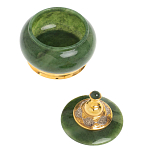 Икорница с крышкой с гравировкой из натурального камня Нефрит Decorative Cavair Dishes варинант исполнения - 2 | Loft Concept в Твери