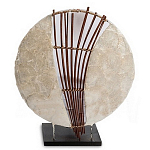 Настольная лампа из перламутра и дерева на подставке Indonesian Shell Sail варинант исполнения - 1 | Loft Concept в Твери