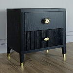 Тумба прикроватная с двумя ящиками Elsa Dreams Black варинант исполнения - 1 | Loft Concept в Твери