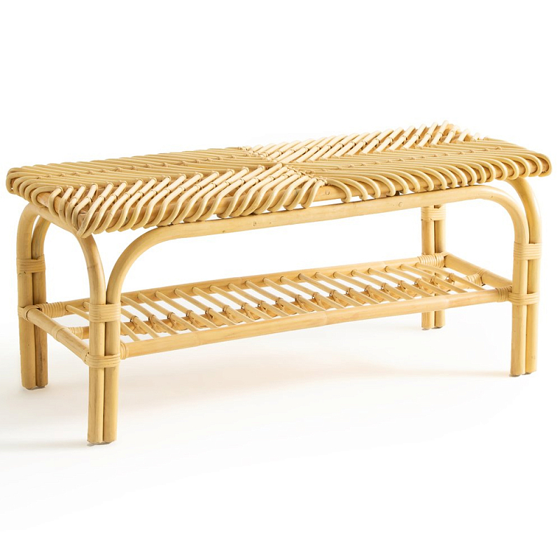Скамья из ротанга Saveria Rattan Bench Древесина Скамья из ротанга Saveria Rattan Bench Древесина в Твери | Loft Concept