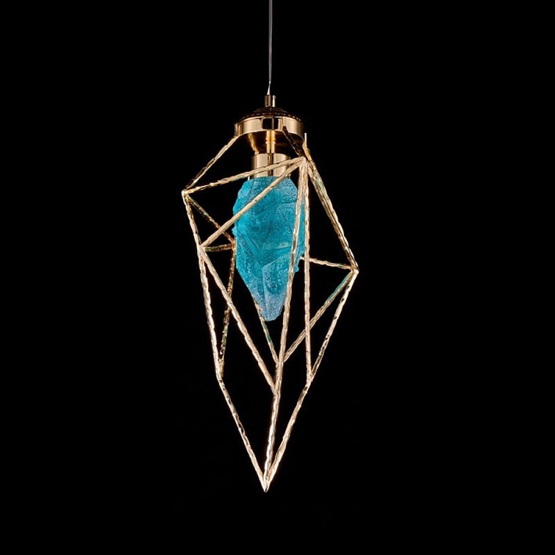 Подвесной светильник с плафоном в виде камня Embodiment Золотой Прозрачный Розовый Зеленый в Твери | Loft Concept 