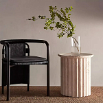 Дизайнерский журнальный стол круглый с фактурным основанием Kibul варинант исполнения - 1 | Loft Concept в Твери