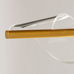 Люстра линейная золотистого цвета с двумя прозрачными волнистыми элементами Wave Line варинант исполнения - 10 | Loft Concept в Твери