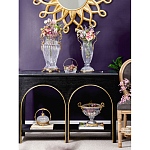 Конфетница из прозрачного рельефного стекла с ручкой и фигуркой лебедя Eden Garden варинант исполнения - 5 | Loft Concept в Твери