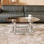 Дизайнерский журнальный стол с круглой столешницей на стальном основании Rivetyk варинант исполнения - 2 | Loft Concept в Твери