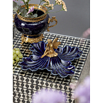 Менажница темно-синяя фарфоровая с бронзовой фигуркой ангела Eden Garden варинант исполнения - 2 | Loft Concept в Твери